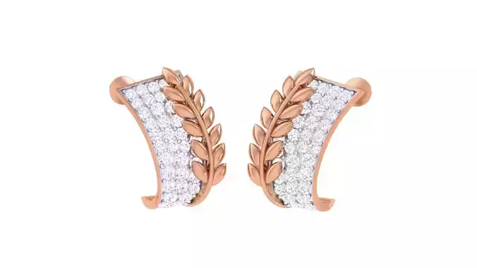 wheat straw Women studs Earrings 3dm stl 3mf obj glb gltf mtl  3D print model
