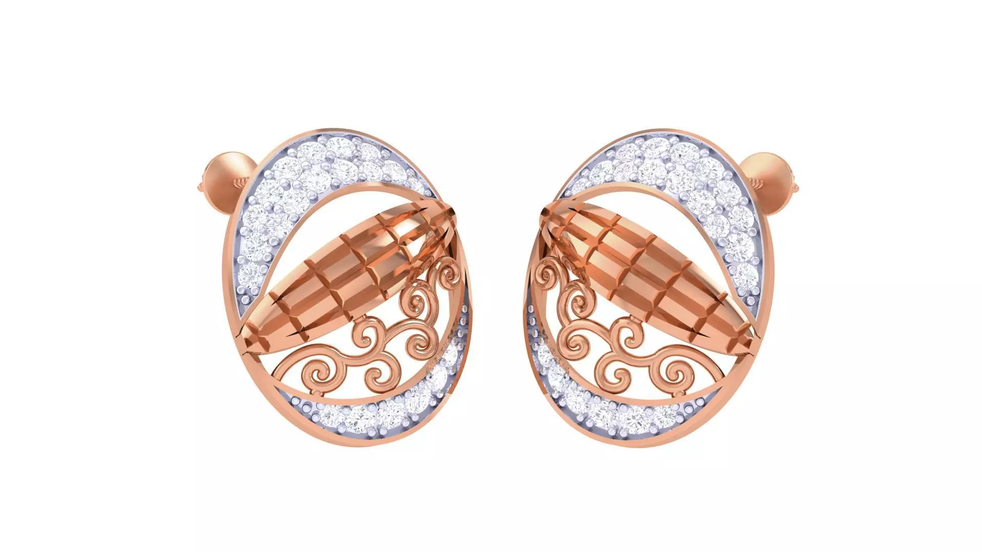 Women studs Earrings 3dm stl 3mf obj glb gltf mtl render detail 3D print model
