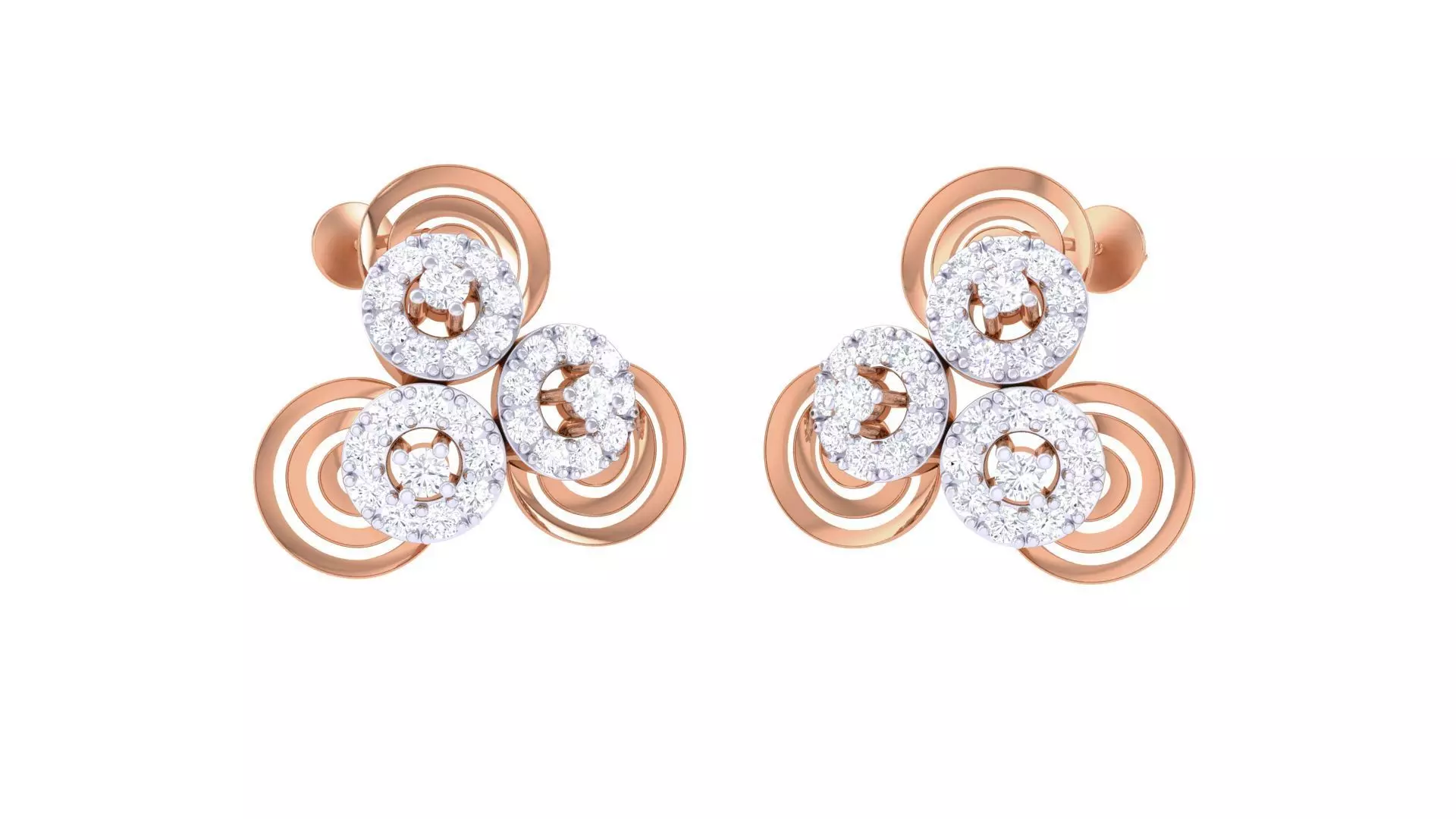 Women studs Earrings 3dm stl 3mf obj glb gltf mtl render detail 3D print model