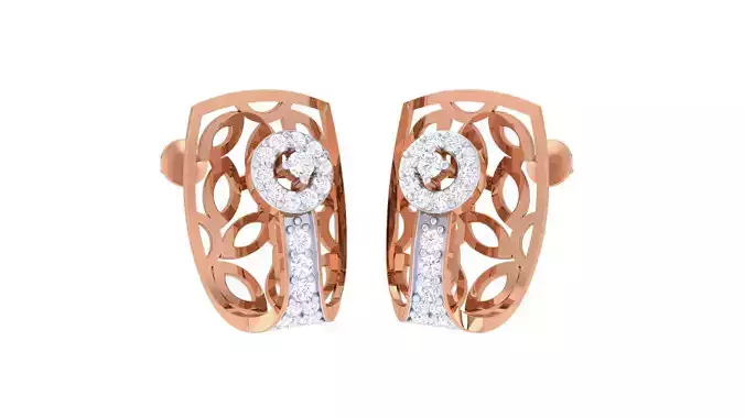 Flower Leaf Mesh Women studs Earrings 3dm stl 3mf obj glb gltf