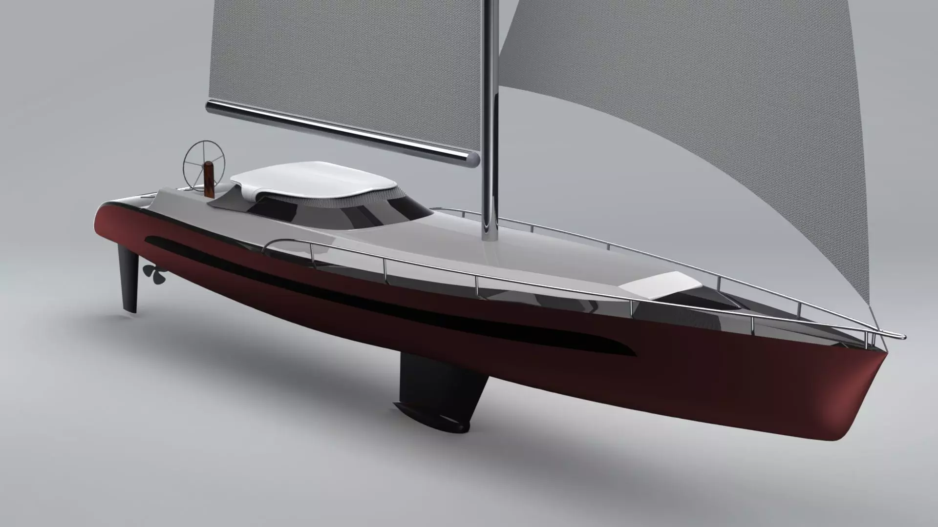 Monohull yacht 3D model