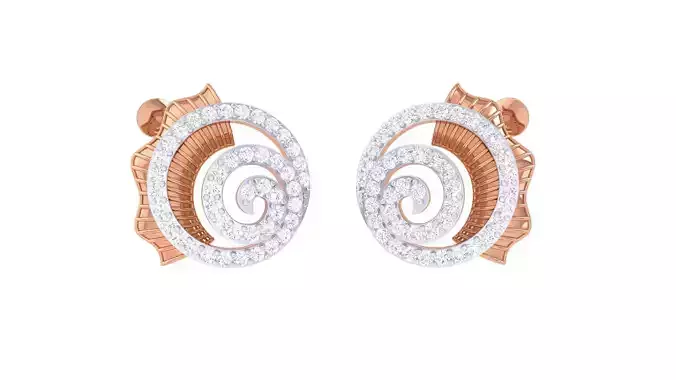 Women studs Earrings 3dm stl 3mf obj glb gltf mtl render detail