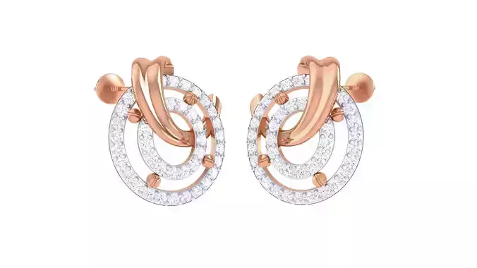 Women studs Earrings 3dm stl 3mf obj glb gltf mtl render detail