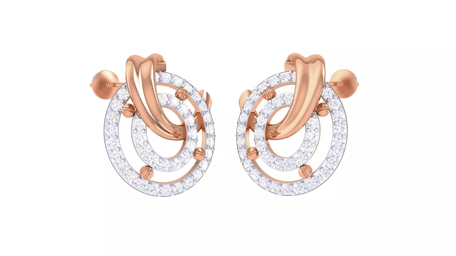 Women studs Earrings 3dm stl 3mf obj glb gltf mtl render detail 3D print model