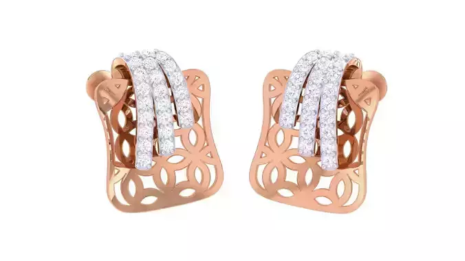 Women studs Earrings 3dm stl 3mf obj glb gltf mtl render detail