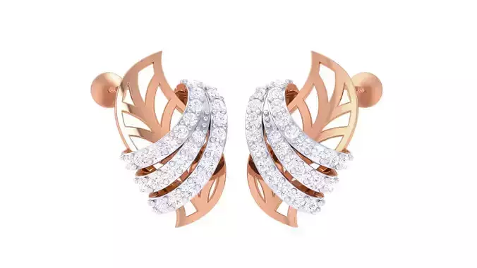 Women studs Earrings 3dm stl 3mf obj glb gltf mtl render detail