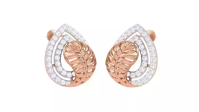 Women studs Earrings 3dm stl 3mf obj glb gltf mtl render detail