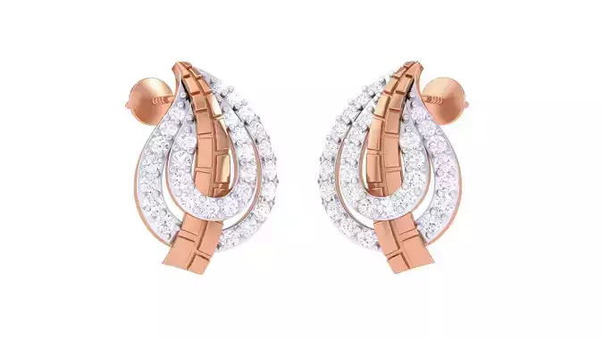  Women studs Earrings 3dm stl 3mf obj glb gltf mtl render detail 3D print model