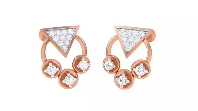  Women studs Earrings 3dm stl 3mf obj glb gltf mtl render detail 3D print model