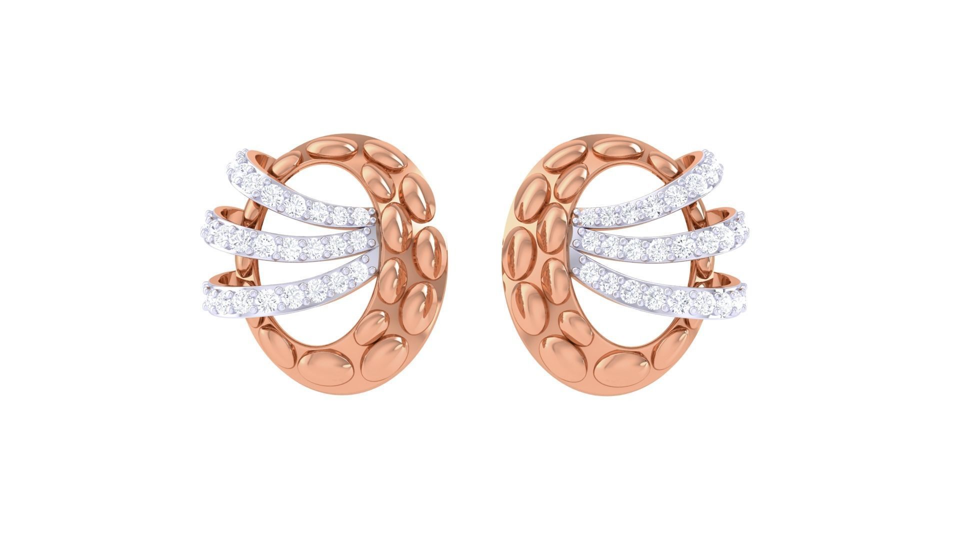  Women studs Earrings 3dm stl 3mf obj glb gltf mtl render detail 3D print model_7