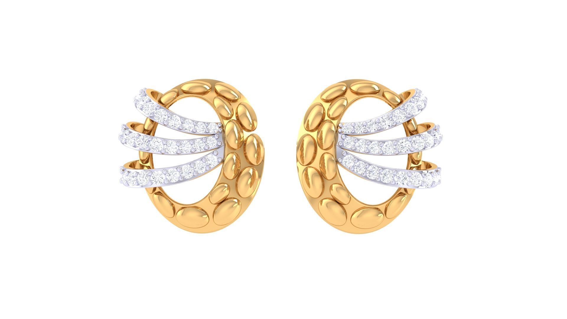  Women studs Earrings 3dm stl 3mf obj glb gltf mtl render detail 3D print model_5