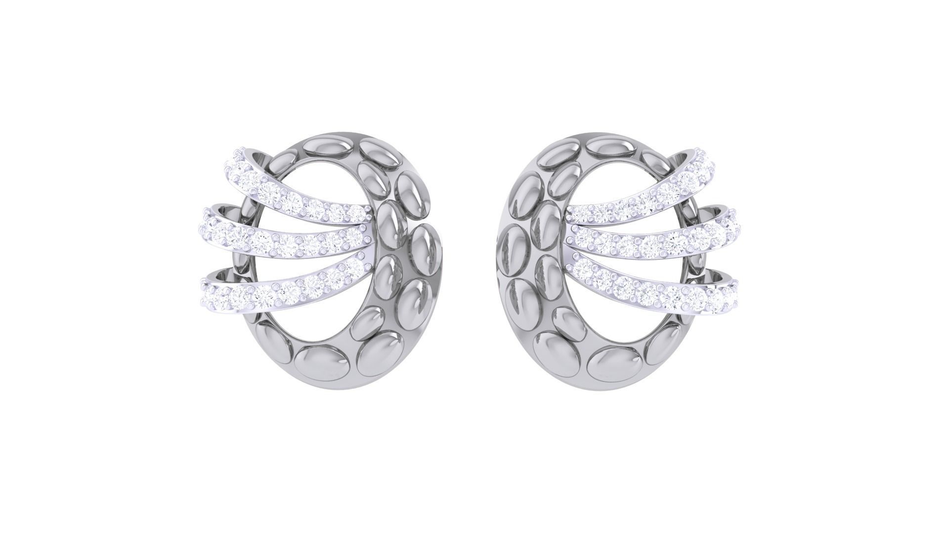  Women studs Earrings 3dm stl 3mf obj glb gltf mtl render detail 3D print model_6