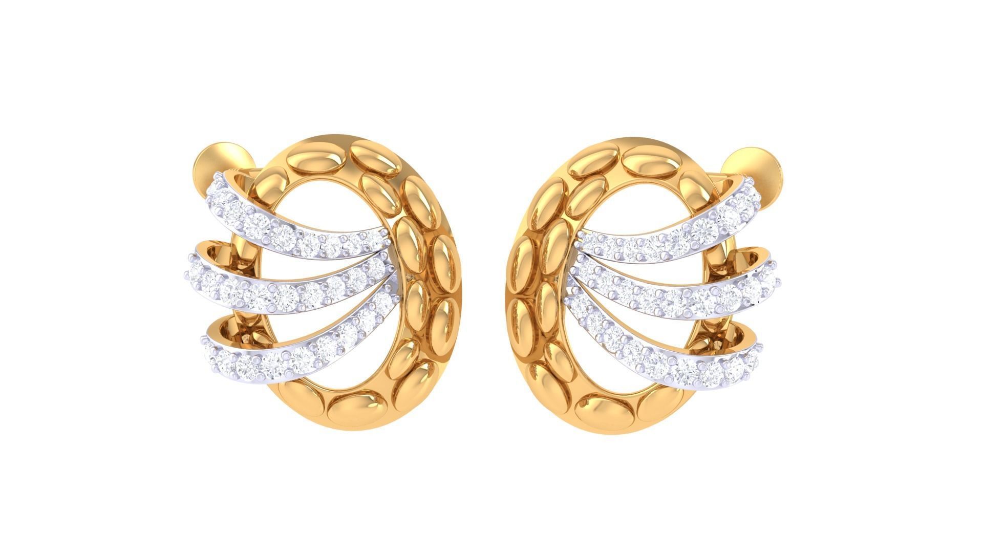  Women studs Earrings 3dm stl 3mf obj glb gltf mtl render detail 3D print model_1