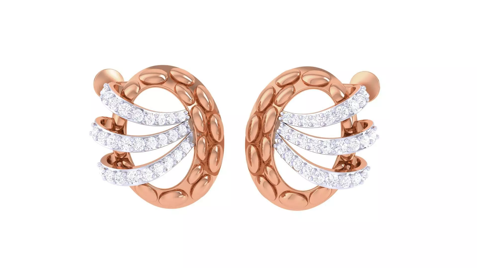  Women studs Earrings 3dm stl 3mf obj glb gltf mtl render detail 3D print model_0