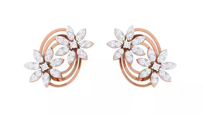  Women studs Earrings 3dm stl 3mf obj glb gltf mtl render detail 3D print model