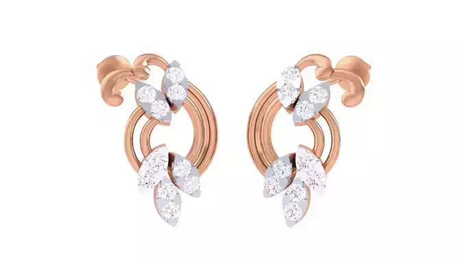  Women studs Earrings 3dm stl 3mf obj glb gltf mtl render detail 3D print model