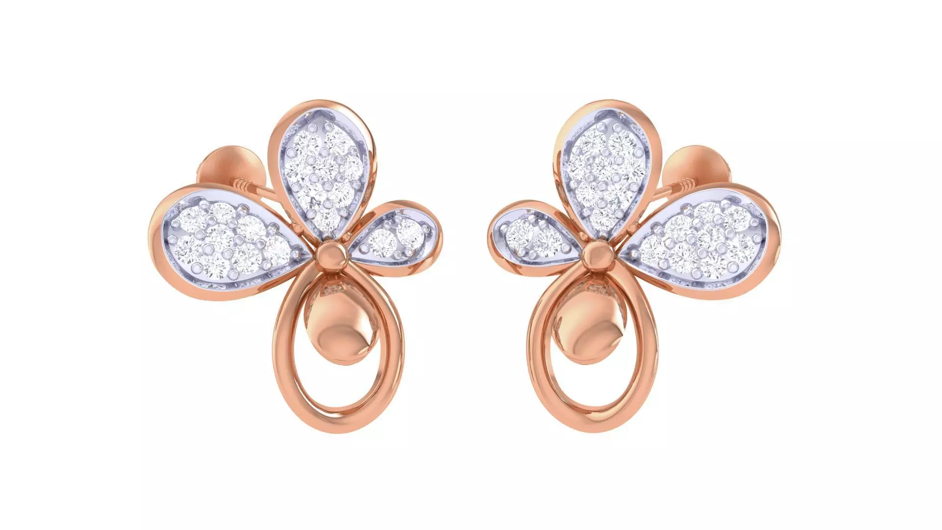  Women studs Earrings 3dm stl 3mf obj glb gltf mtl render detail 3D print model_0