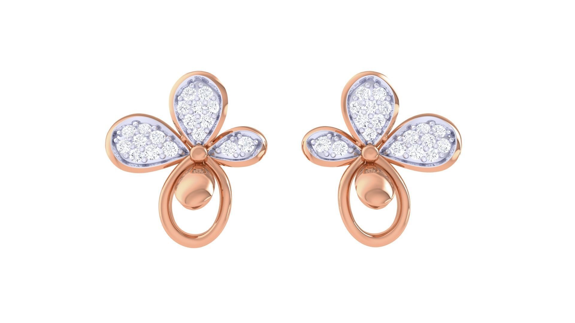  Women studs Earrings 3dm stl 3mf obj glb gltf mtl render detail 3D print model_7