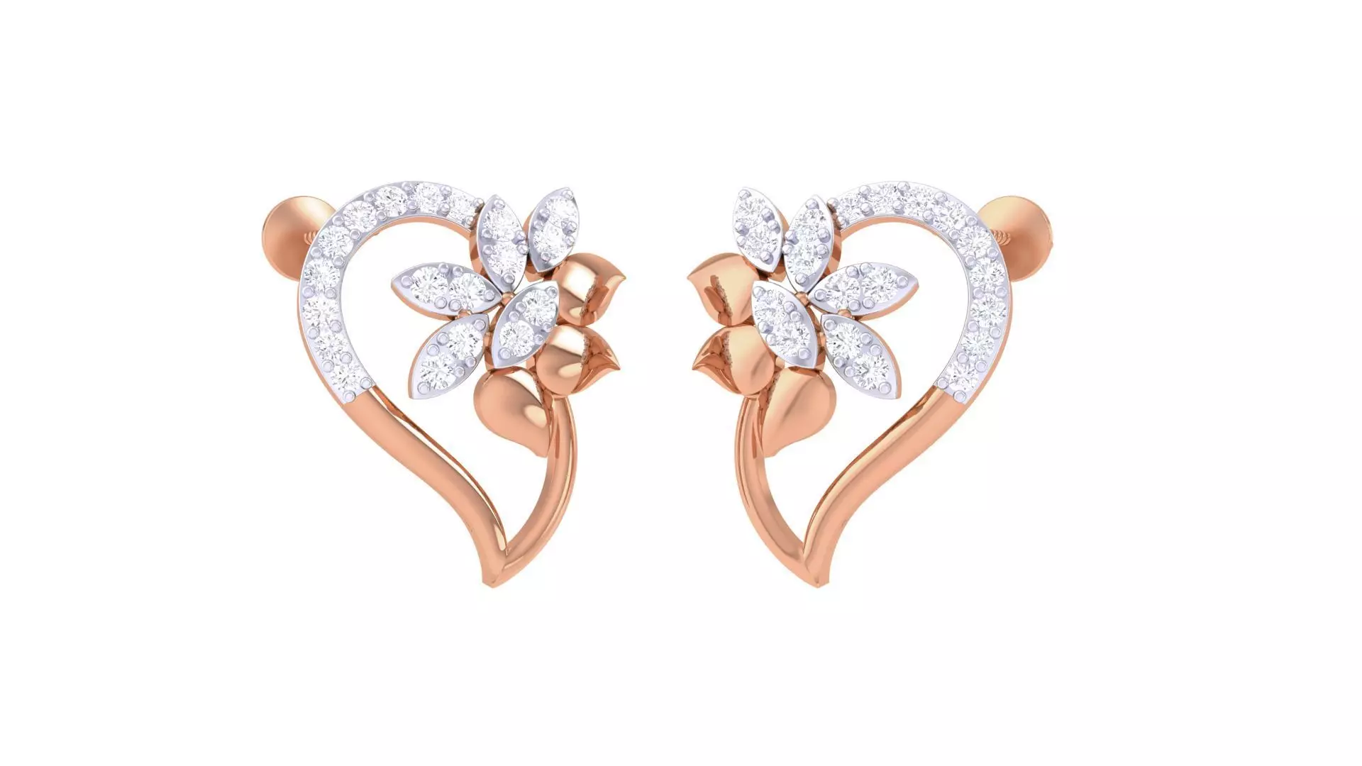  Women studs Earrings 3dm stl 3mf obj glb gltf mtl render detail 3D print model_0