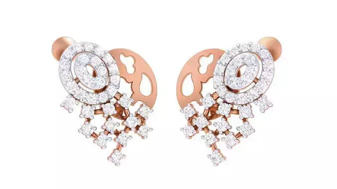 Women studs Earrings 3dm stl 3mf obj glb gltf mtl render detail