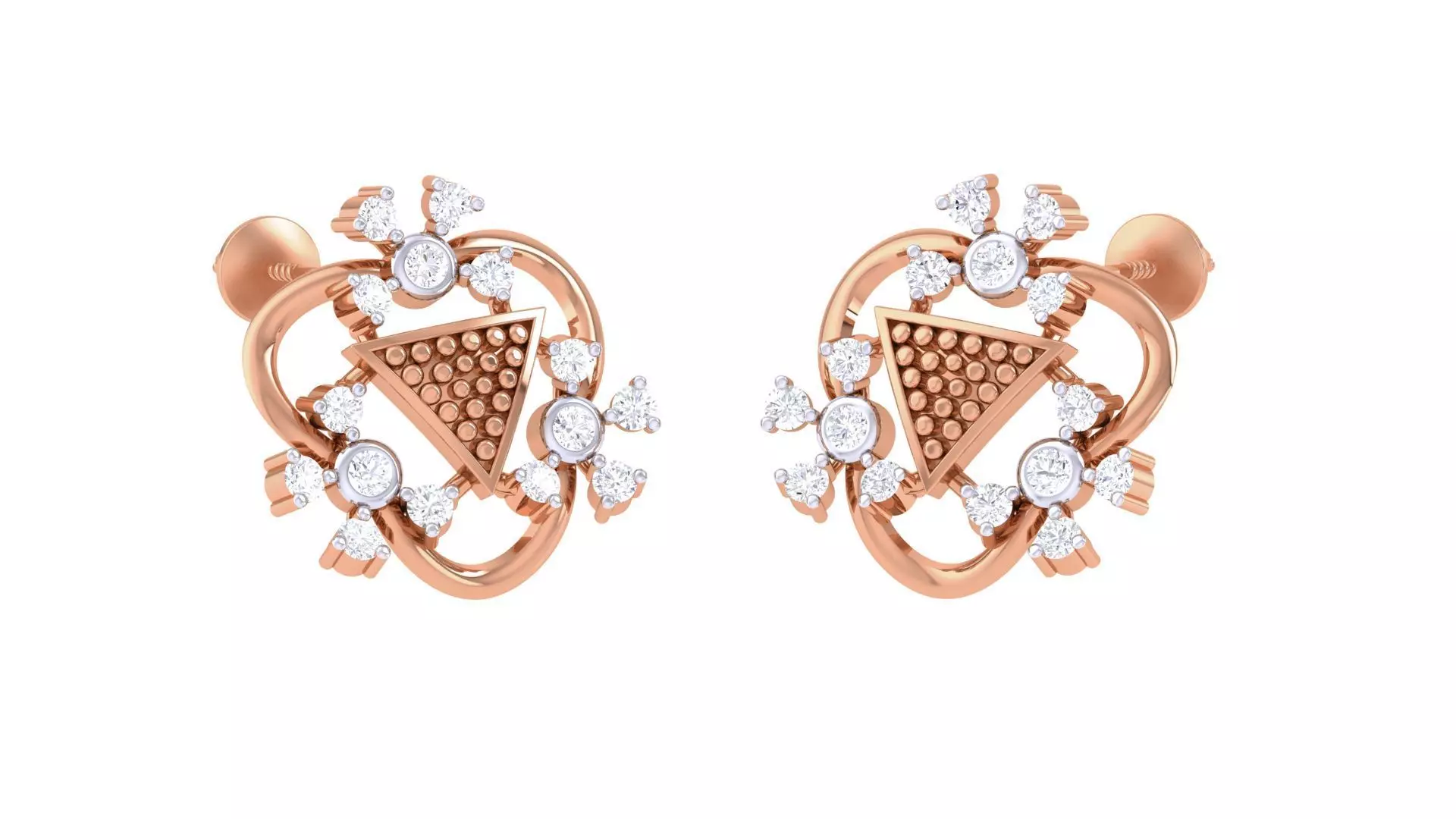 Women studs Earrings 3dm stl 3mf obj glb gltf mtl render detail 3D print model_0