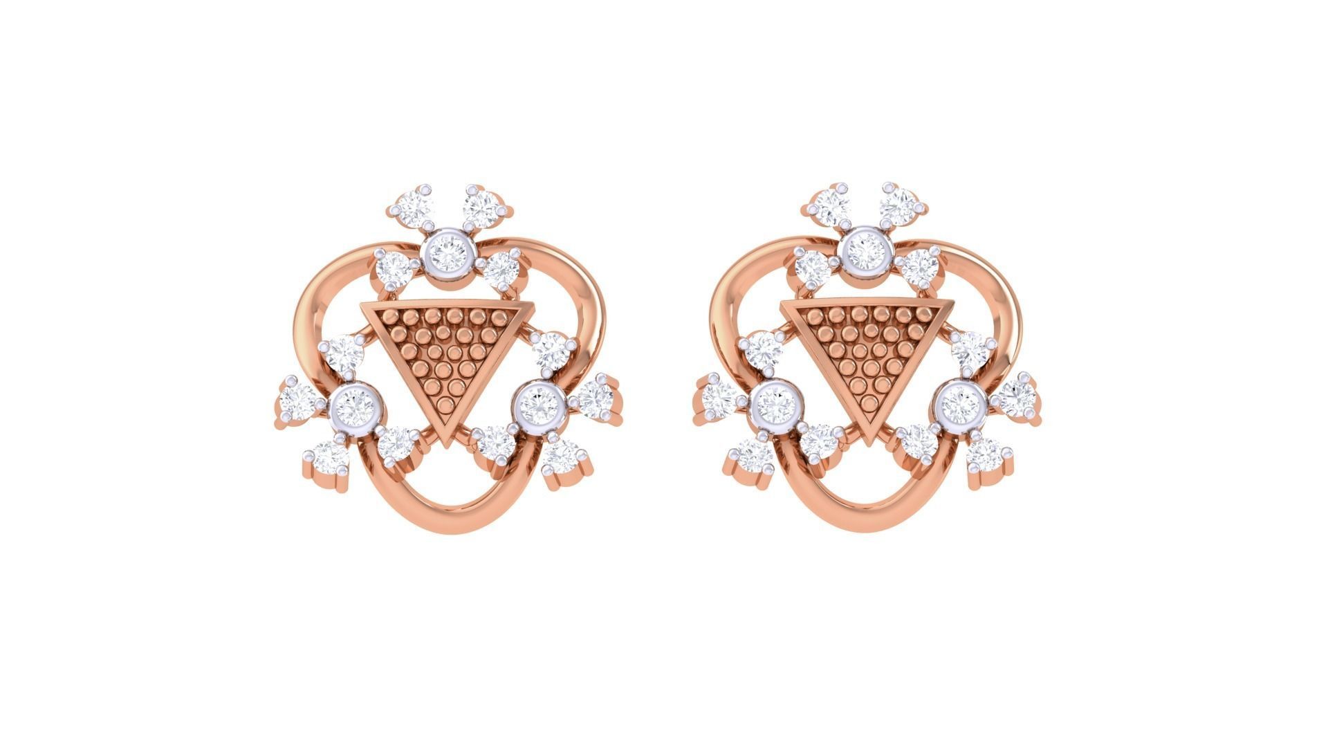 Women studs Earrings 3dm stl 3mf obj glb gltf mtl render detail 3D print model_7