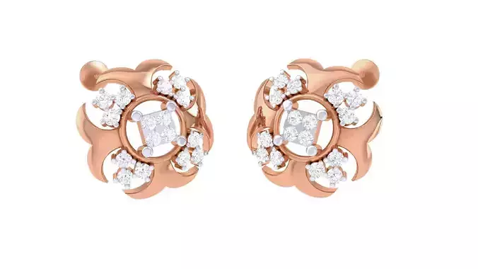 Women studs Earrings 3dm stl 3mf obj glb gltf mtl render detail