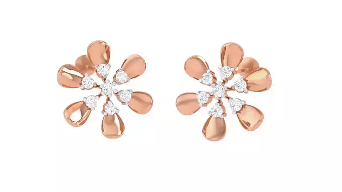 Flower Women studs Earrings 3dm stl 3mf obj glb gltf mtl render