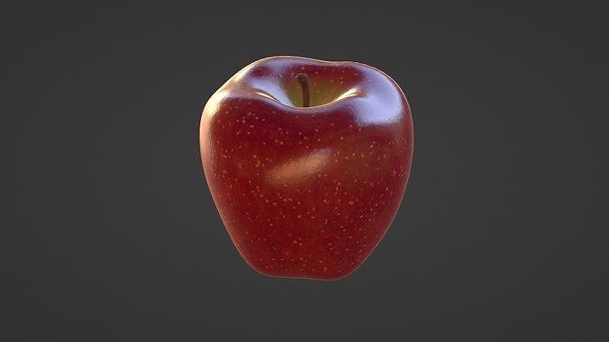 Realistic Red Apple 3D model 6