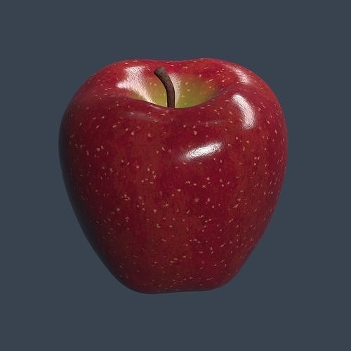 Realistic Red Apple 3D model 3