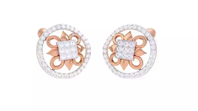  Women studs Earrings 3dm stl 3mf obj glb gltf mtl render detail 3D print model