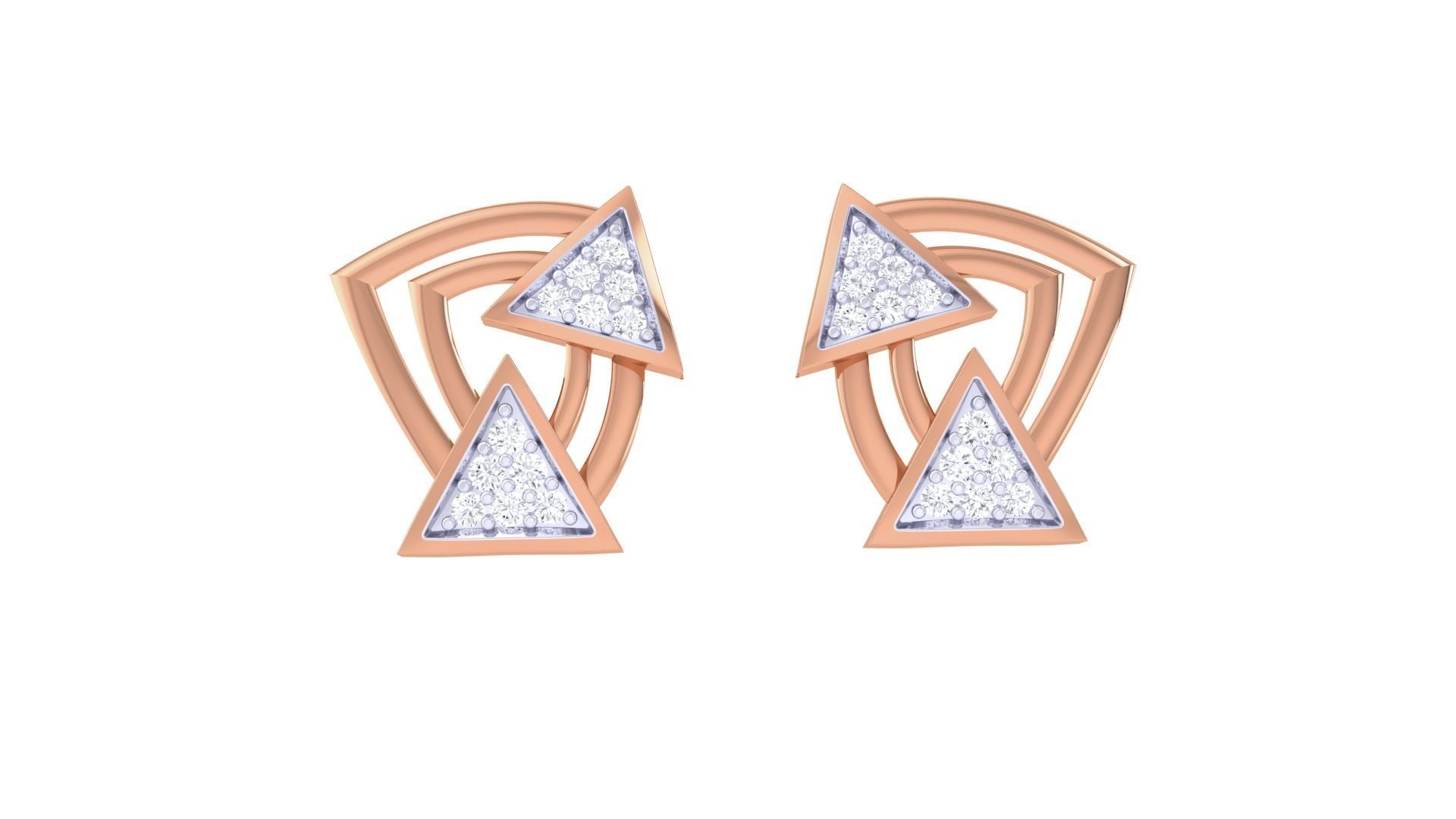Women studs Earrings 3dm stl 3mf obj glb gltf mtl render detail 3D print model_7