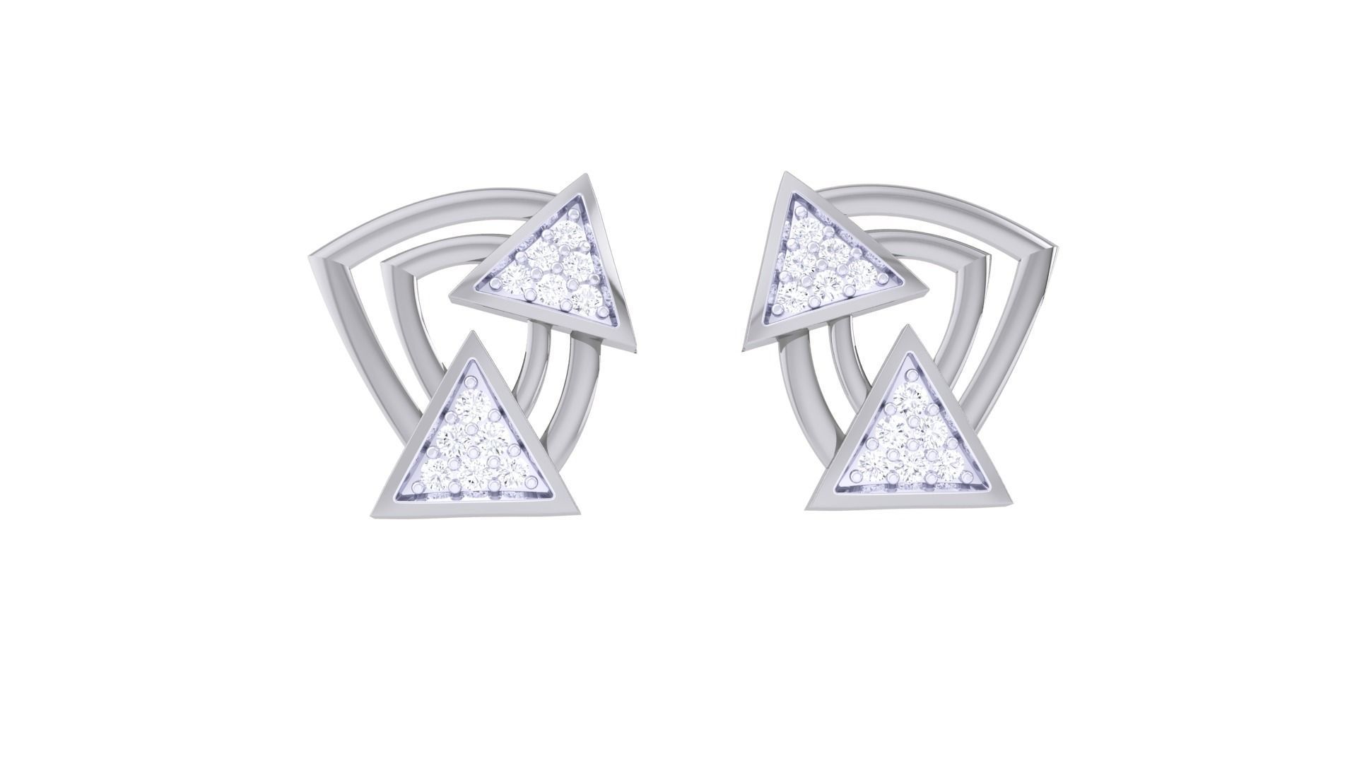 Women studs Earrings 3dm stl 3mf obj glb gltf mtl render detail 3D print model_3