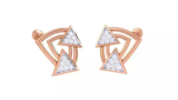  Women studs Earrings 3dm stl 3mf obj glb gltf mtl render detail 3D print model