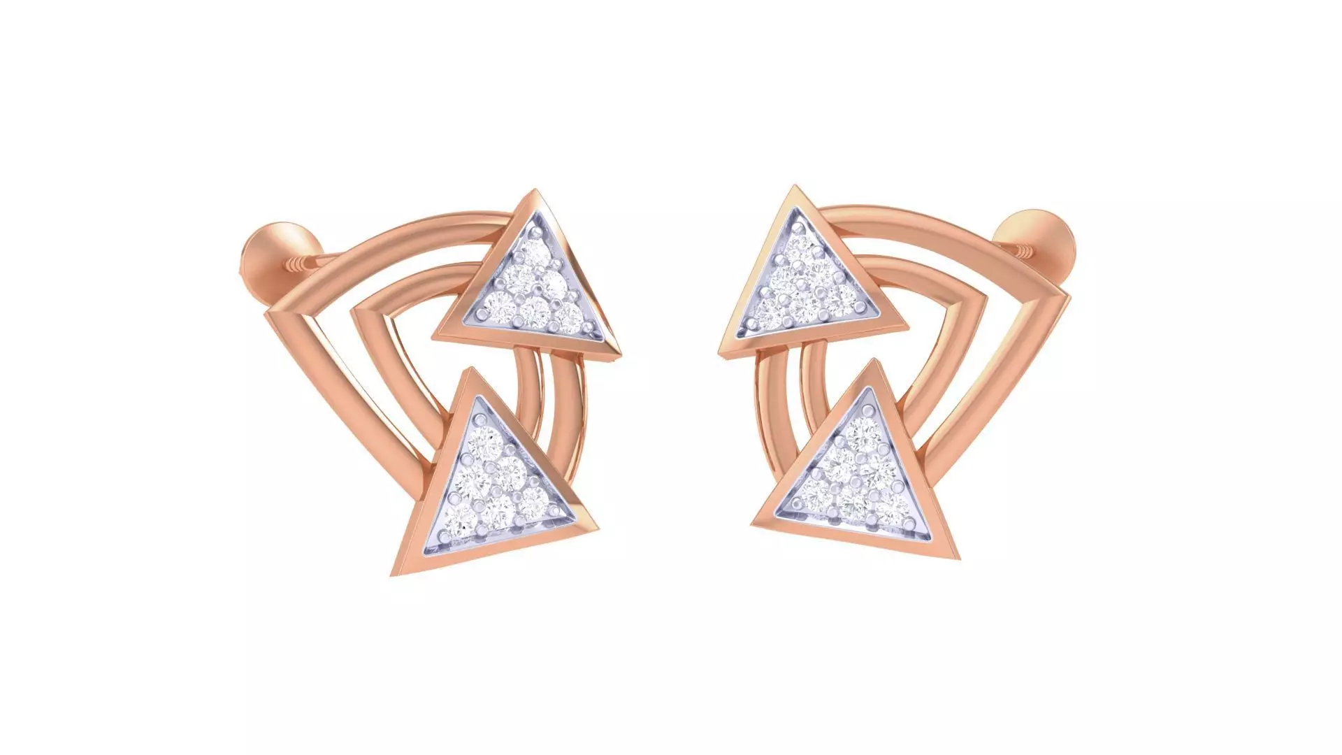 Women studs Earrings 3dm stl 3mf obj glb gltf mtl render detail 3D print model_0