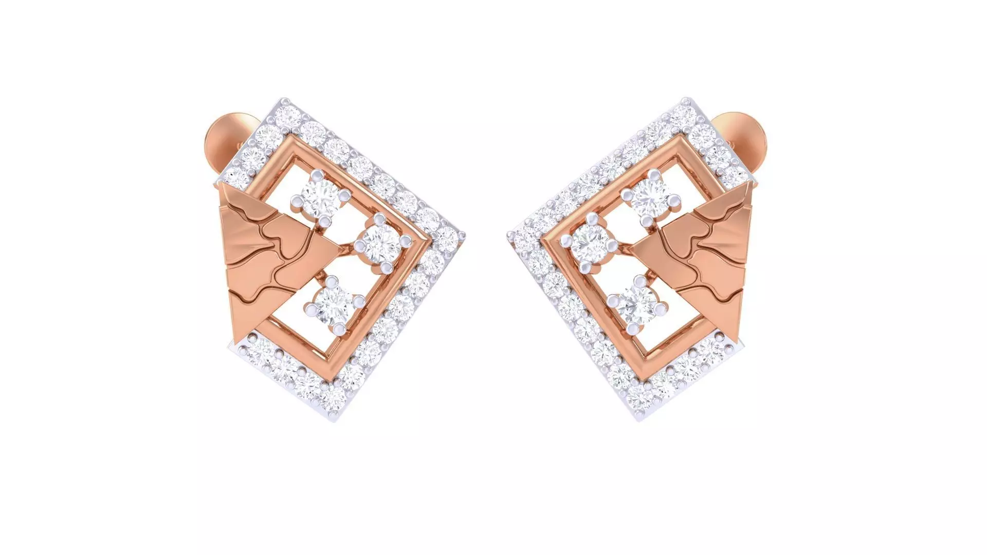 Women studs Earrings 3dm stl 3mf obj glb gltf mtl render detail 3D print model_0