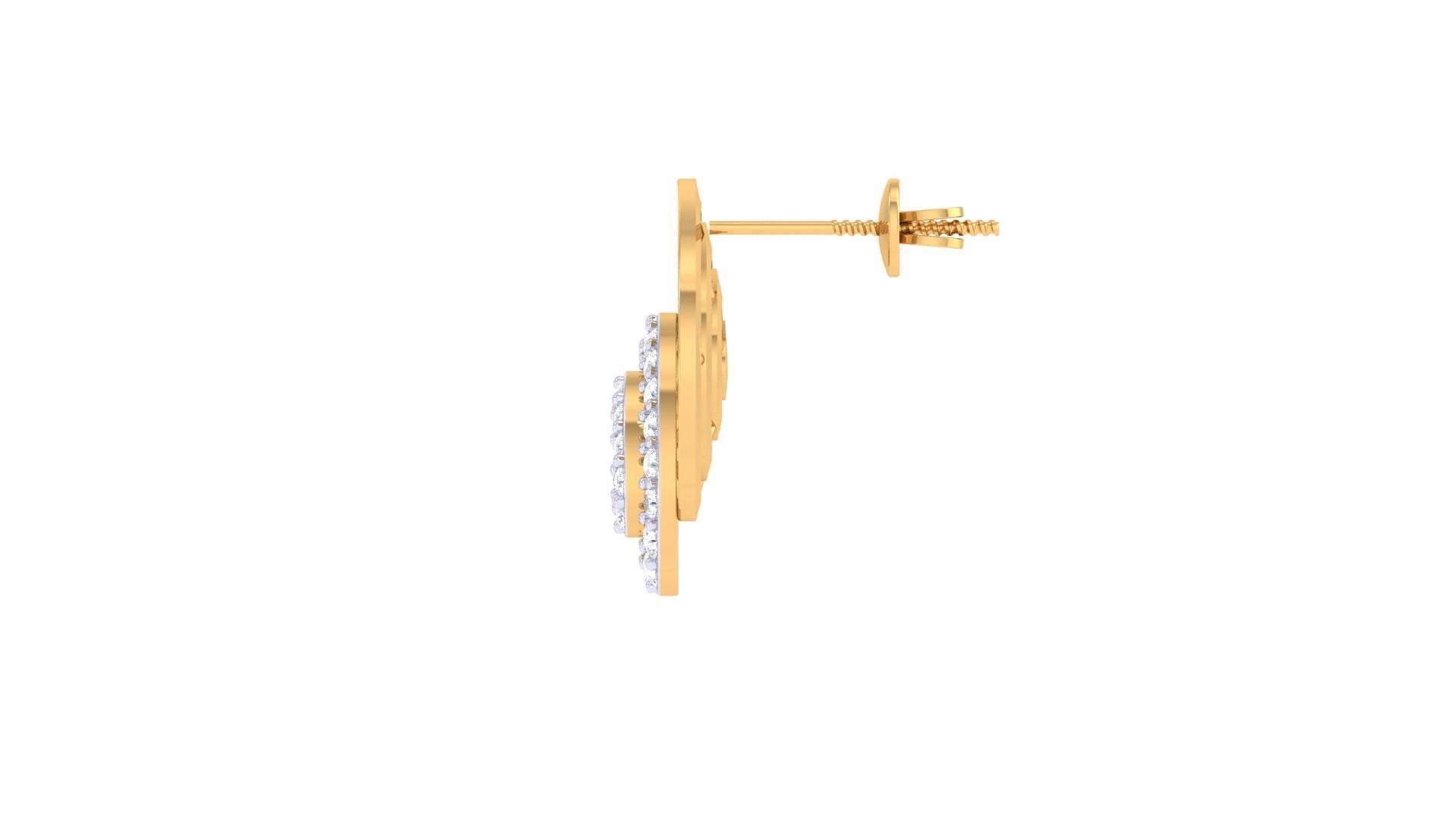  Women studs Earrings 3dm stl 3mf obj glb gltf mtl render detail 3D print model_9