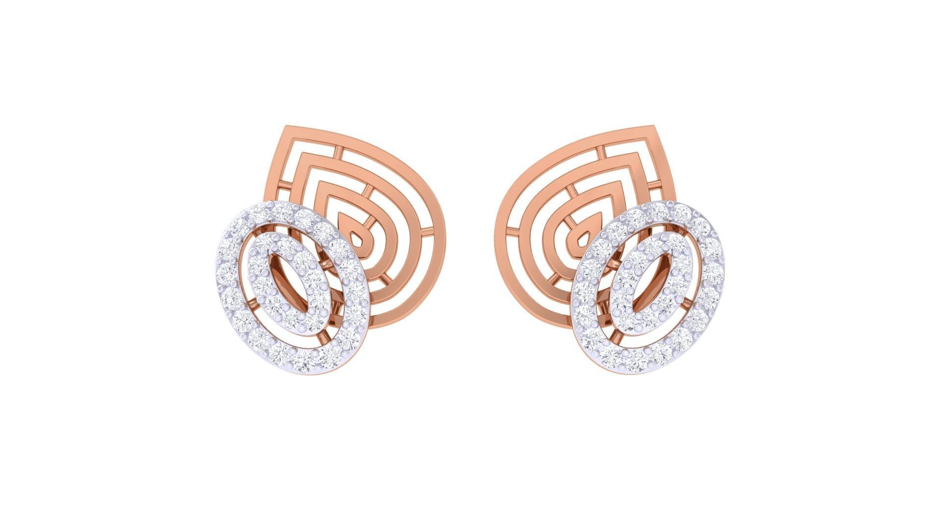  Women studs Earrings 3dm stl 3mf obj glb gltf mtl render detail 3D print model_7