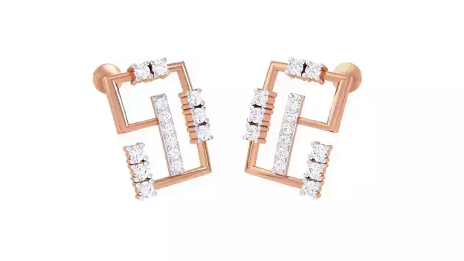  Women studs Earrings 3dm stl 3mf obj glb gltf mtl render detail 3D print model