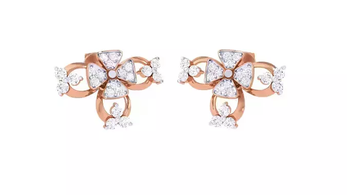 Women studs Earrings 3dm stl 3mf obj glb gltf mtl render detail