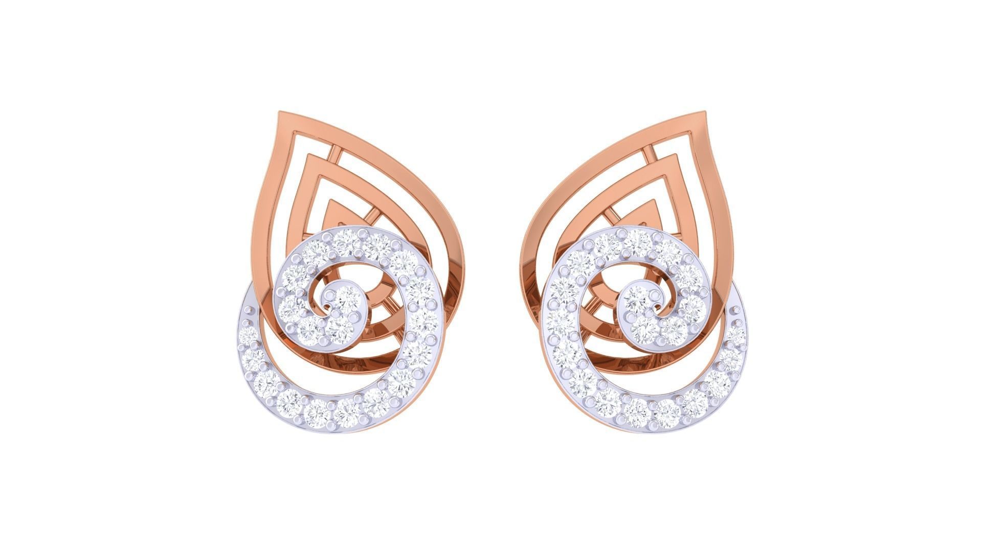  Women studs Earrings 3dm stl 3mf obj glb gltf mtl render detail 3D print model_7