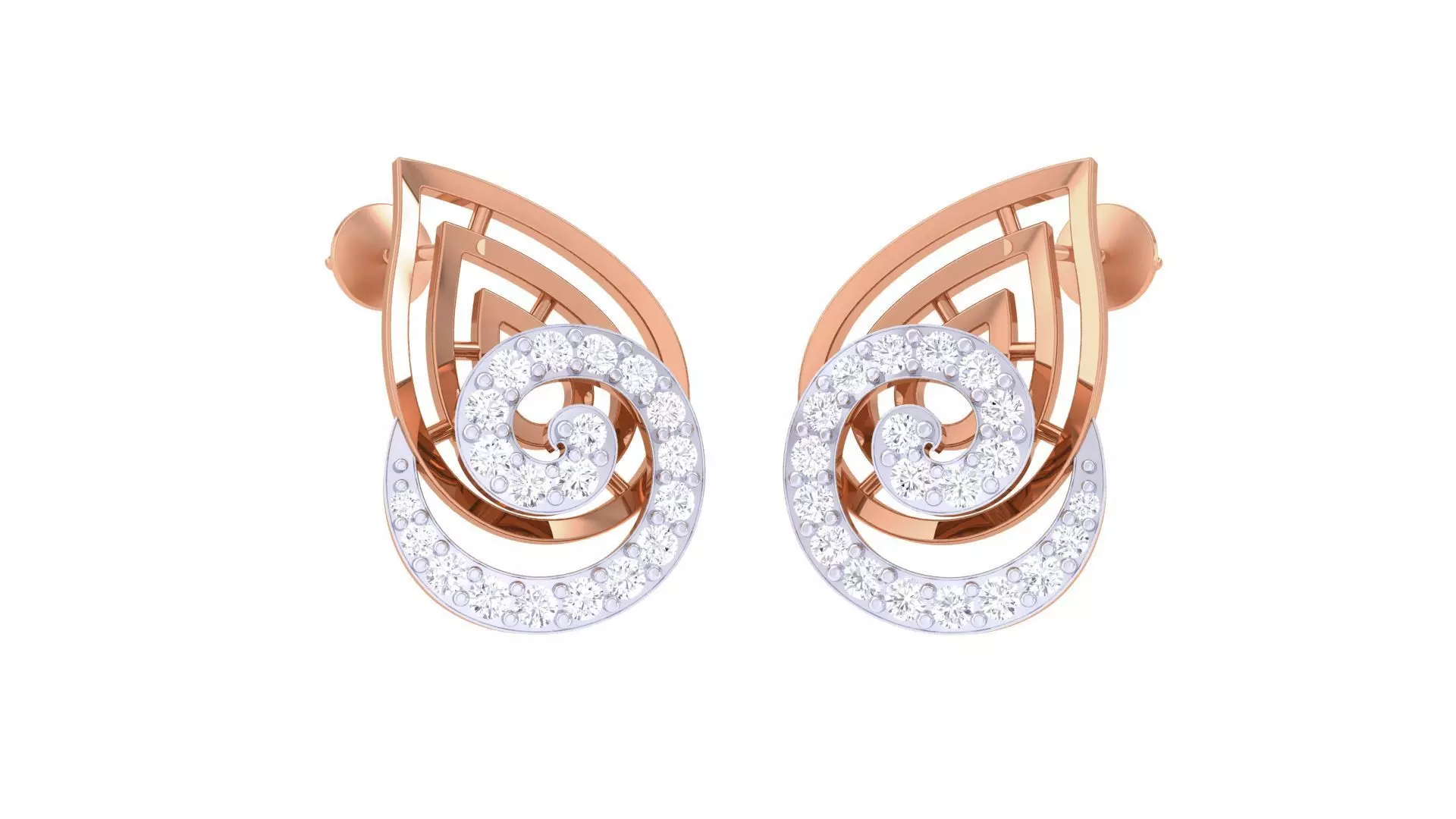  Women studs Earrings 3dm stl 3mf obj glb gltf mtl render detail 3D print model_0