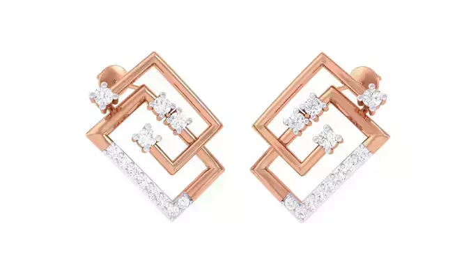  Women studs Earrings 3dm stl 3mf obj glb gltf mtl render detail 3D print model