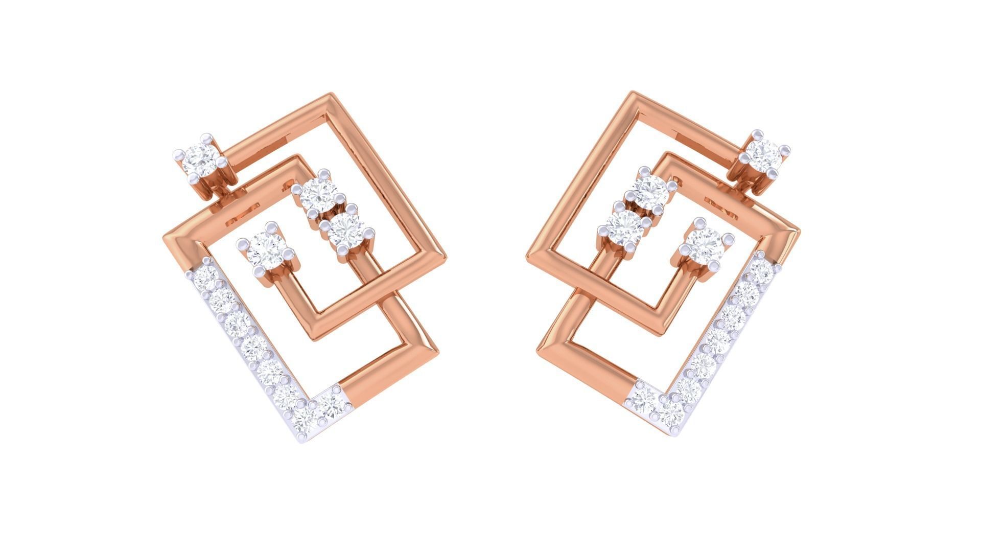  Women studs Earrings 3dm stl 3mf obj glb gltf mtl render detail 3D print model_7