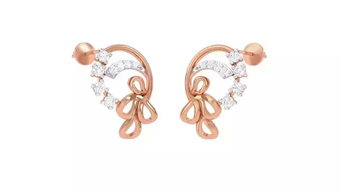  Women studs Earrings 3dm stl 3mf obj glb gltf mtl render detail