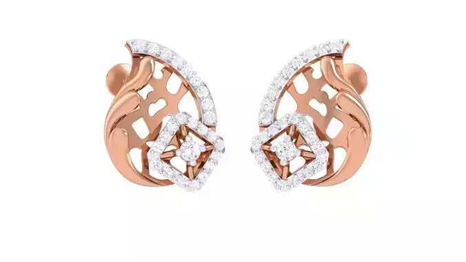  Women studs Earrings 3dm stl 3mf obj glb gltf mtl render detail 3D print model
