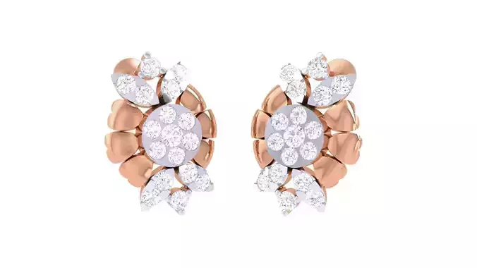 Flower Women studs Earrings 3dm stl 3mf obj glb gltf mtl render