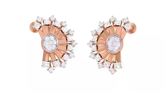 Women studs Earrings 3dm stl 3mf obj glb gltf mtl render detail