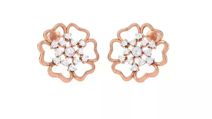  Women studs Earrings 3dm stl 3mf obj glb gltf mtl render detail