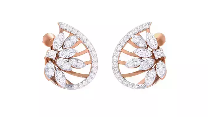  Women studs Earrings 3dm stl 3mf obj glb gltf mtl render detail